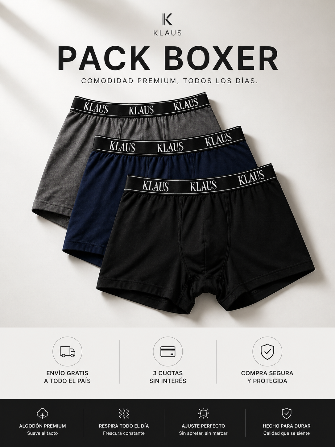 Pack x3 Boxer - Klaus Classic