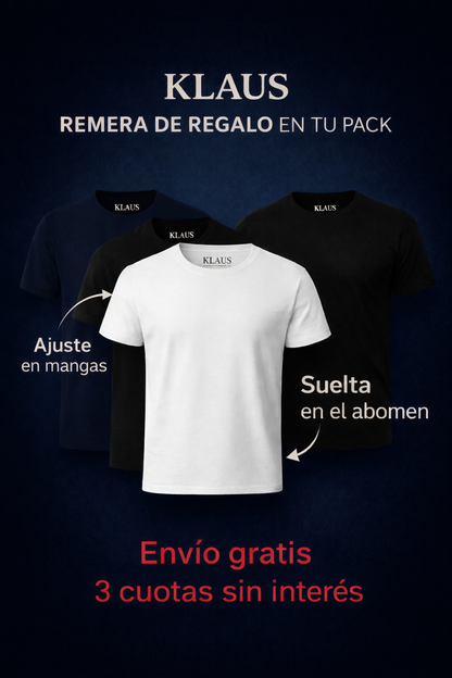 Remera KLAUS - Basicas ajustada en Pecho Suelta en abdomen - Fit Klaus