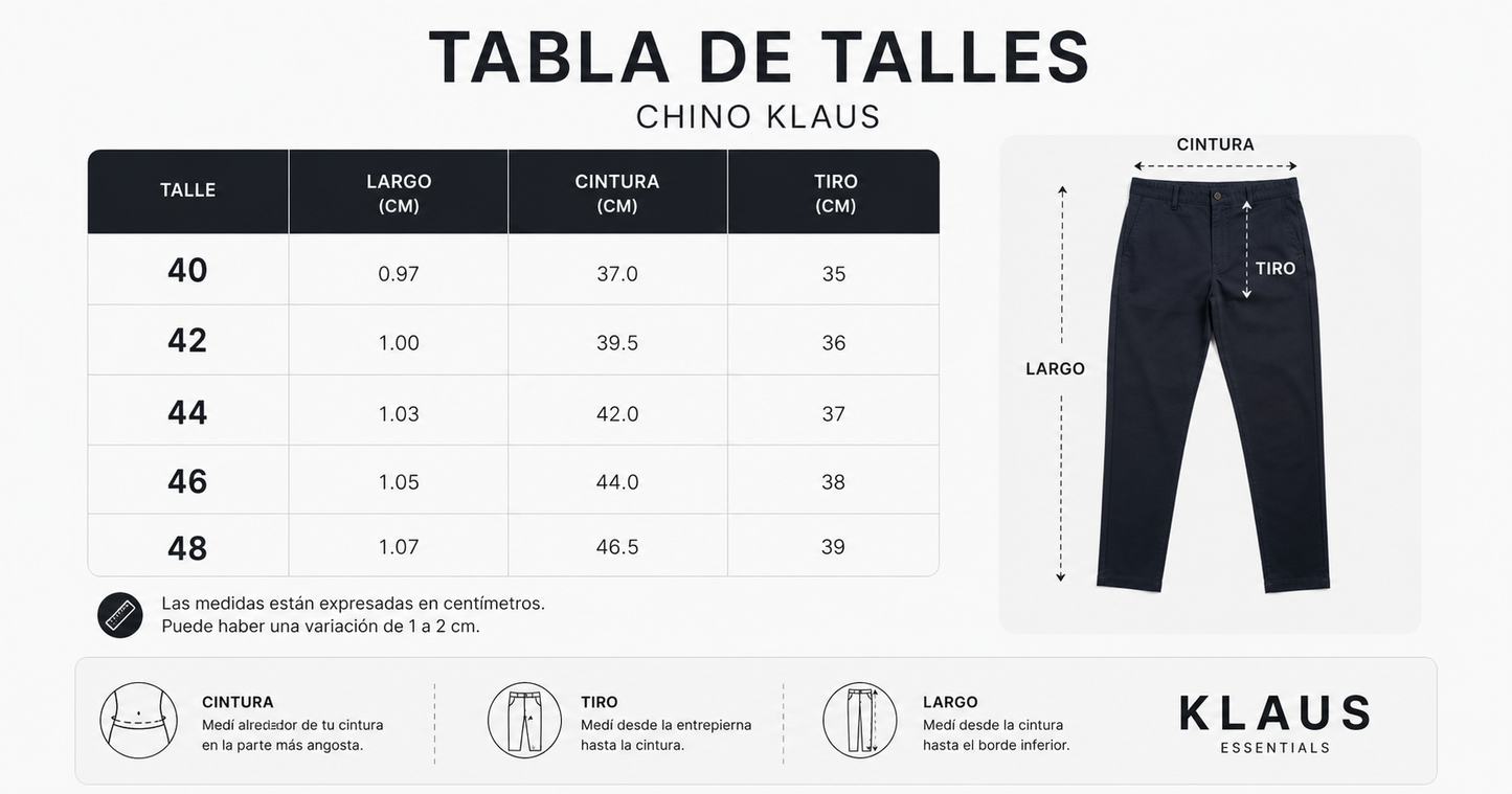 PANTALON CHINO KLAUS - MAXIMA COMODIDAD, CALCE INTELIGENTE.