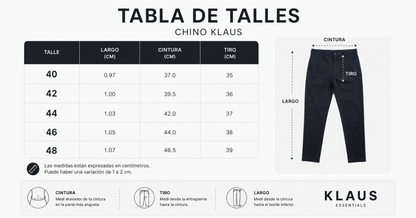 PANTALON CHINO KLAUS - MAXIMA COMODIDAD, CALCE INTELIGENTE.