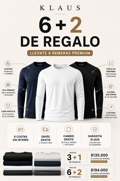 Manga Larga Klaus - Ajustada en brazos, Suelta en Abdomen